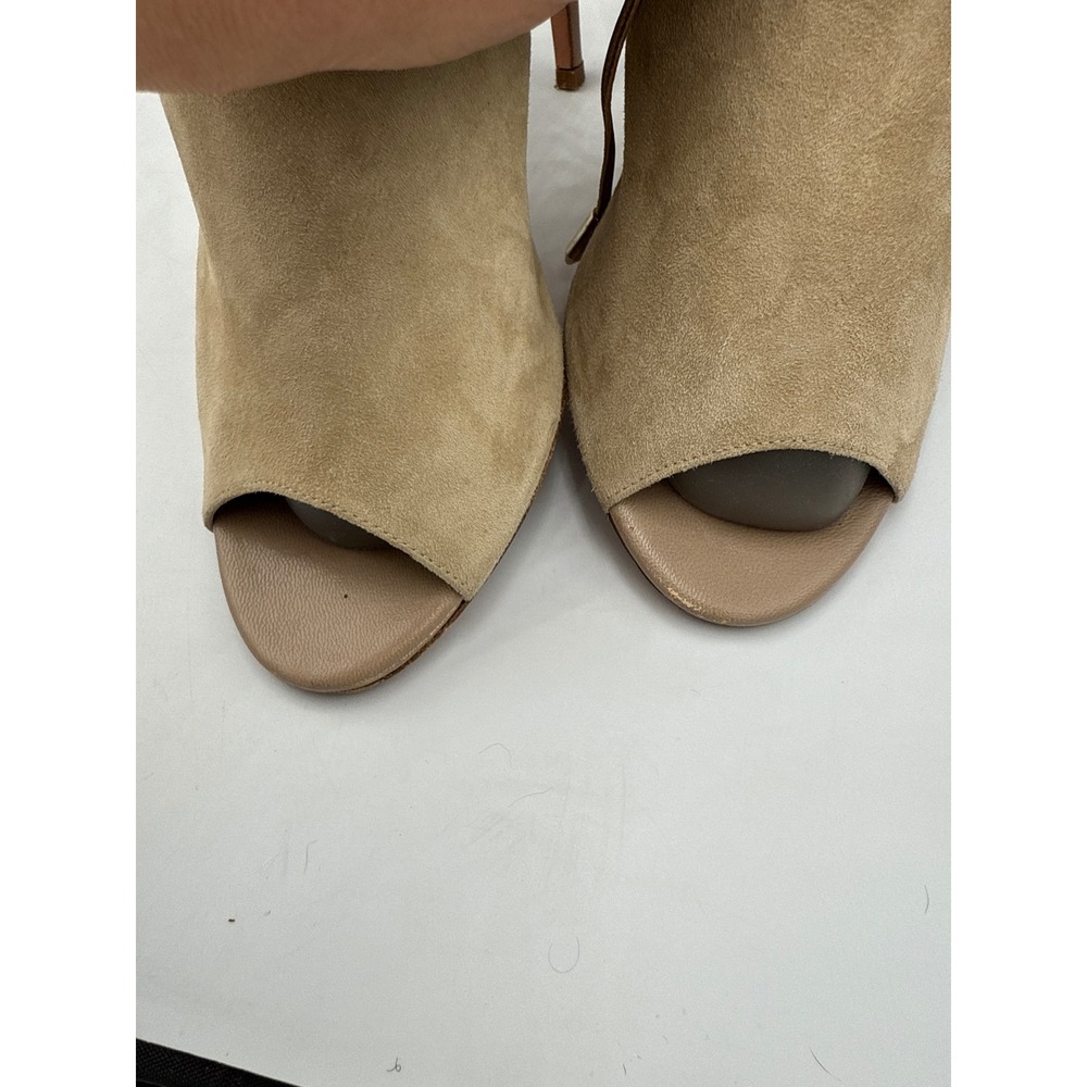AQUAZZURA Firenze Suede Leather Peep Toe Lace Up Heels Sandals Size 36 - Picture 8 of 8